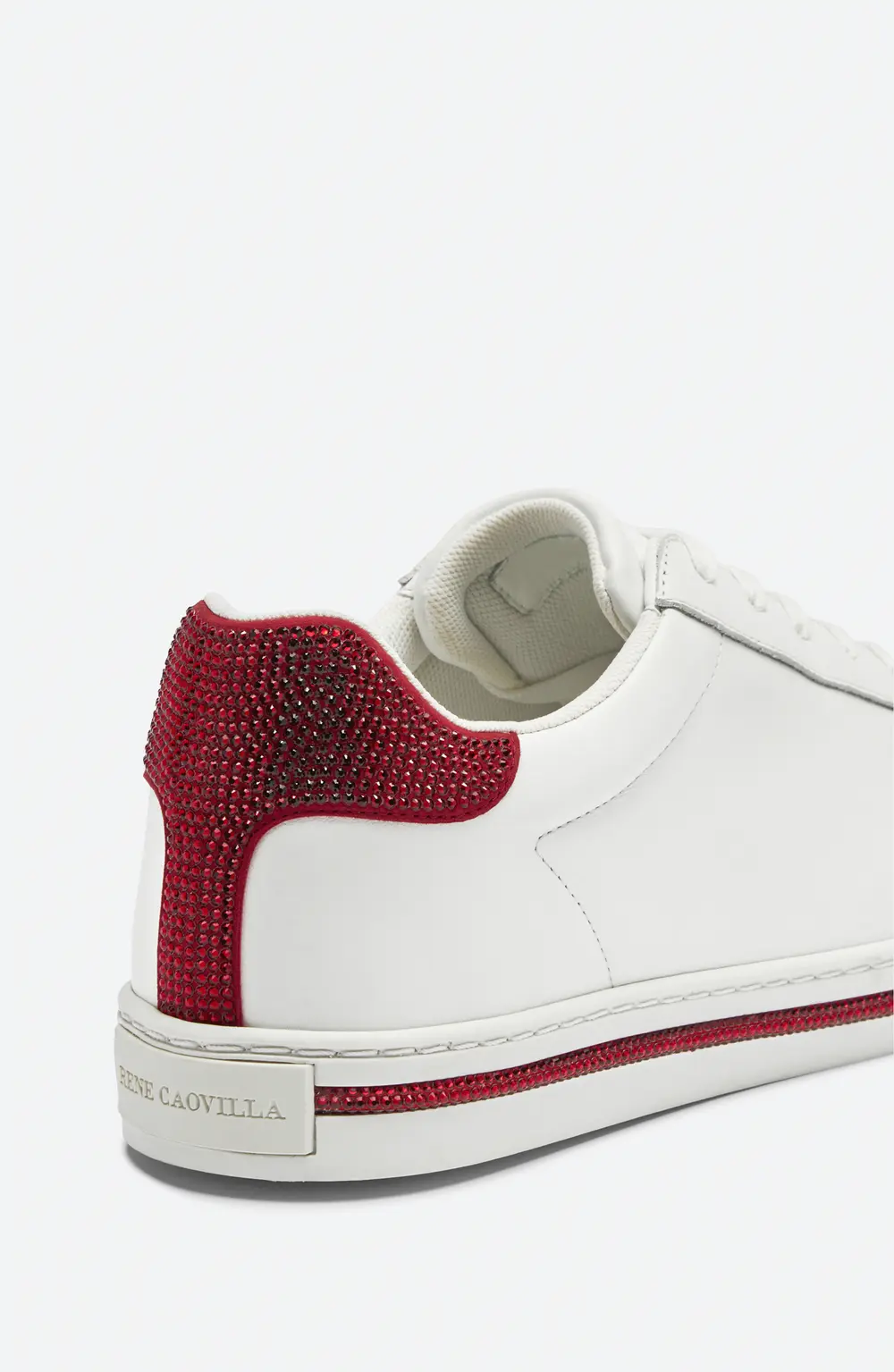 Rene Caovilla Xtra Crystal White-Red Sneaker 15