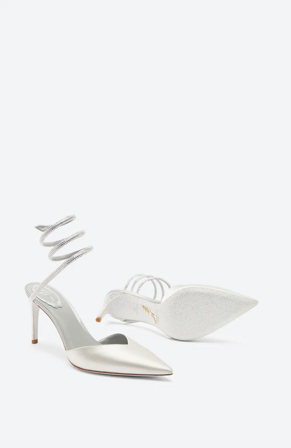 Rene Caovilla Cleo Grey Pump 80