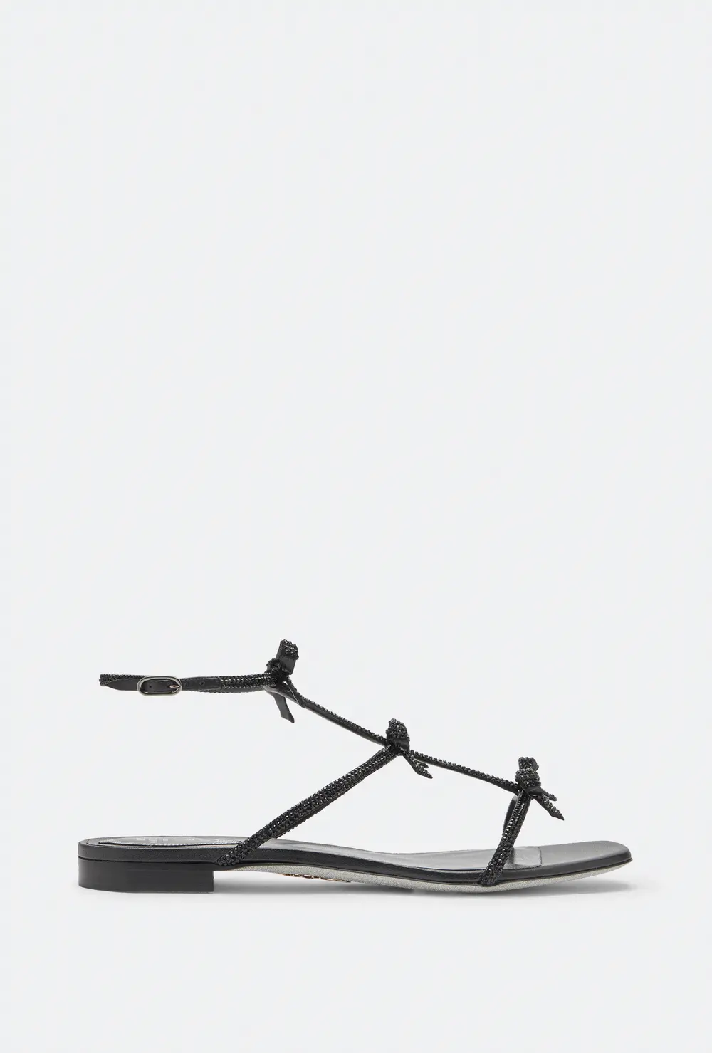 Rene Caovilla Caterina Black Flat Sandal 10