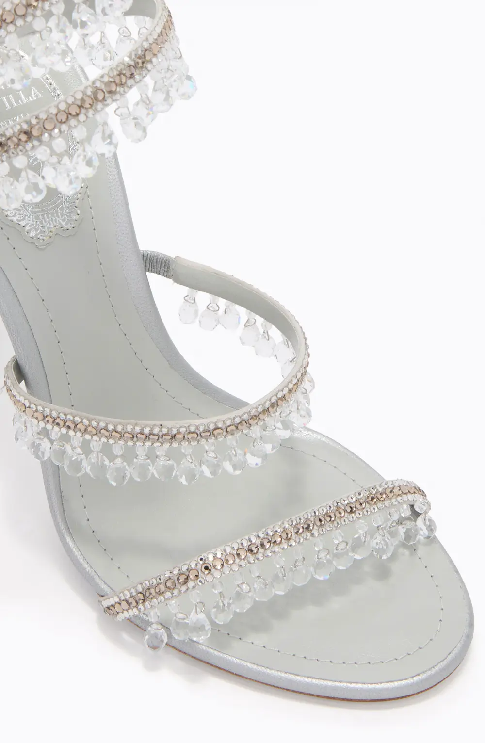 Rene Caovilla CHANDELIER PEARL GREY SANDAL 105