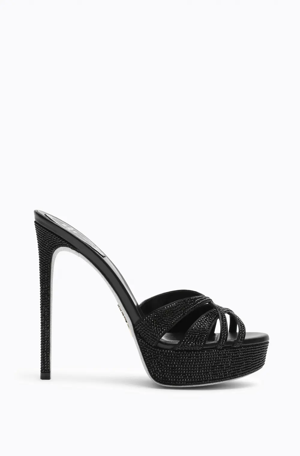 Rene Caovilla Dania Black Platform Mule 130