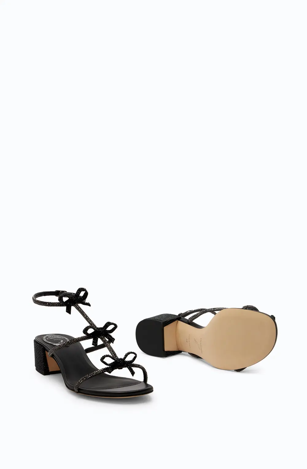 Rene Caovilla Caterina Crystal Black Sandal 40