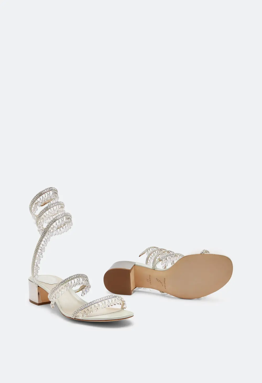 Rene Caovilla Chandelier Ivory Sandal 40
