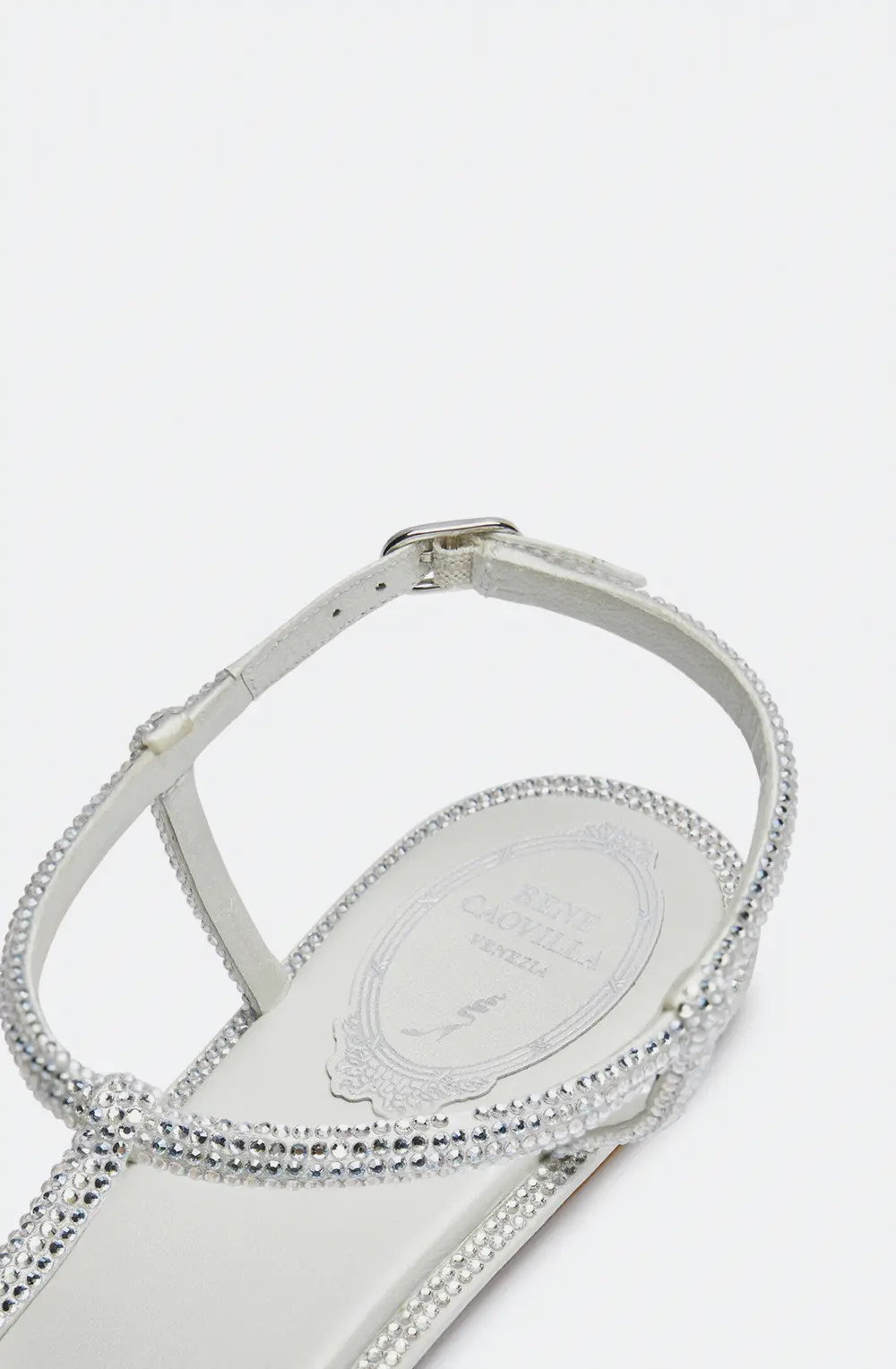 Rene Caovilla Diana Crystal Ivory Sandal 10