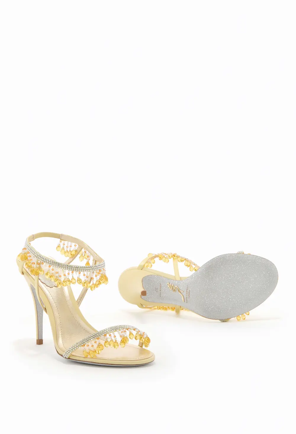 Rene Caovilla JAHANARA BUTTER YELLOW SANDAL 100