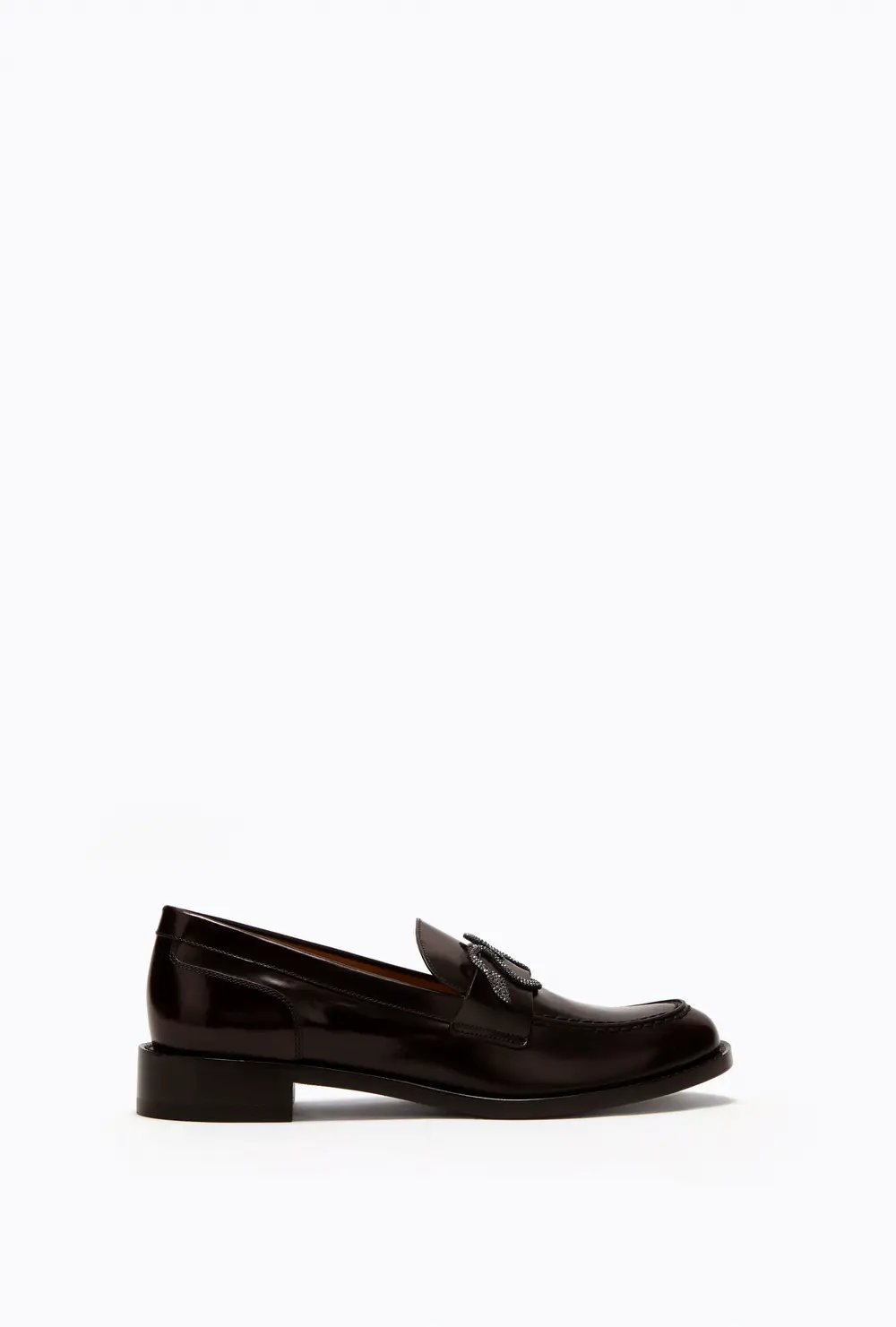 Rene Caovilla MORGANA DARK BROWN LOAFER WITH CRYSTALS 20