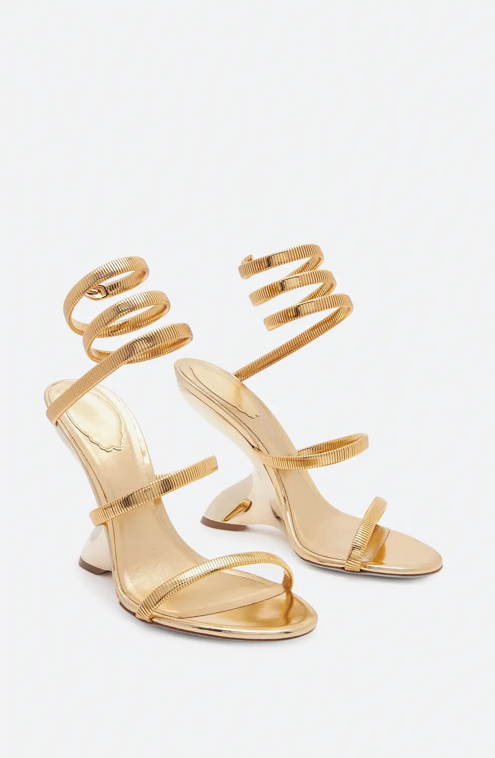 Rene Caovilla Symphony Mirrored Gold Sandal 105