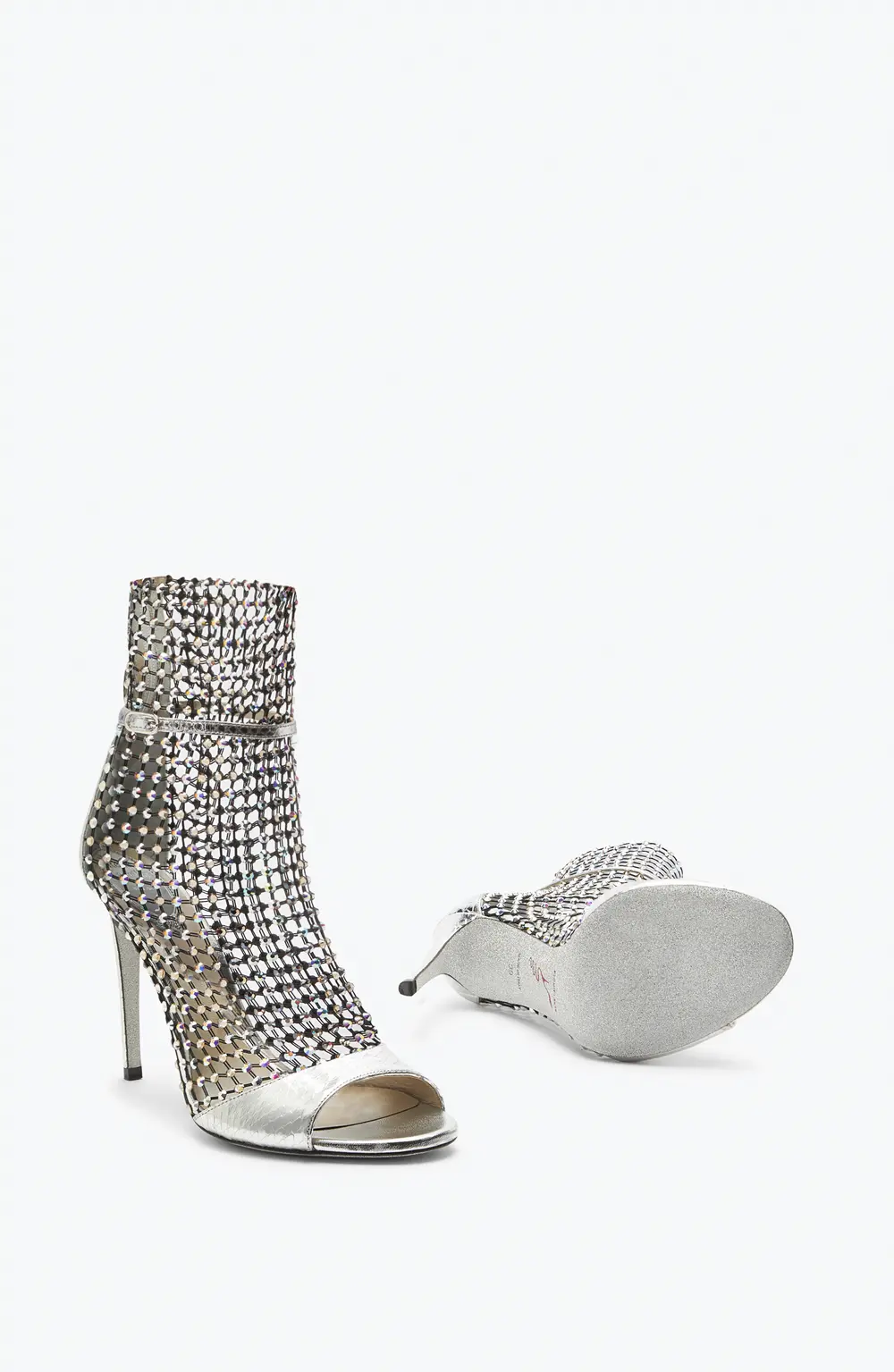 Rene Caovilla Galaxia Silver Sandal 105
