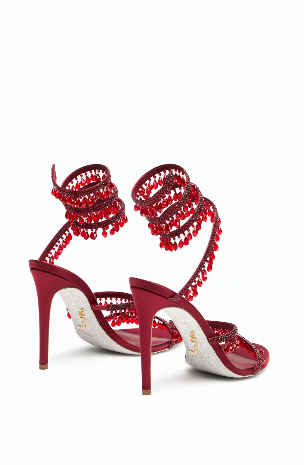 Rene Caovilla CHANDELIER BURGUNDY SANDAL 105