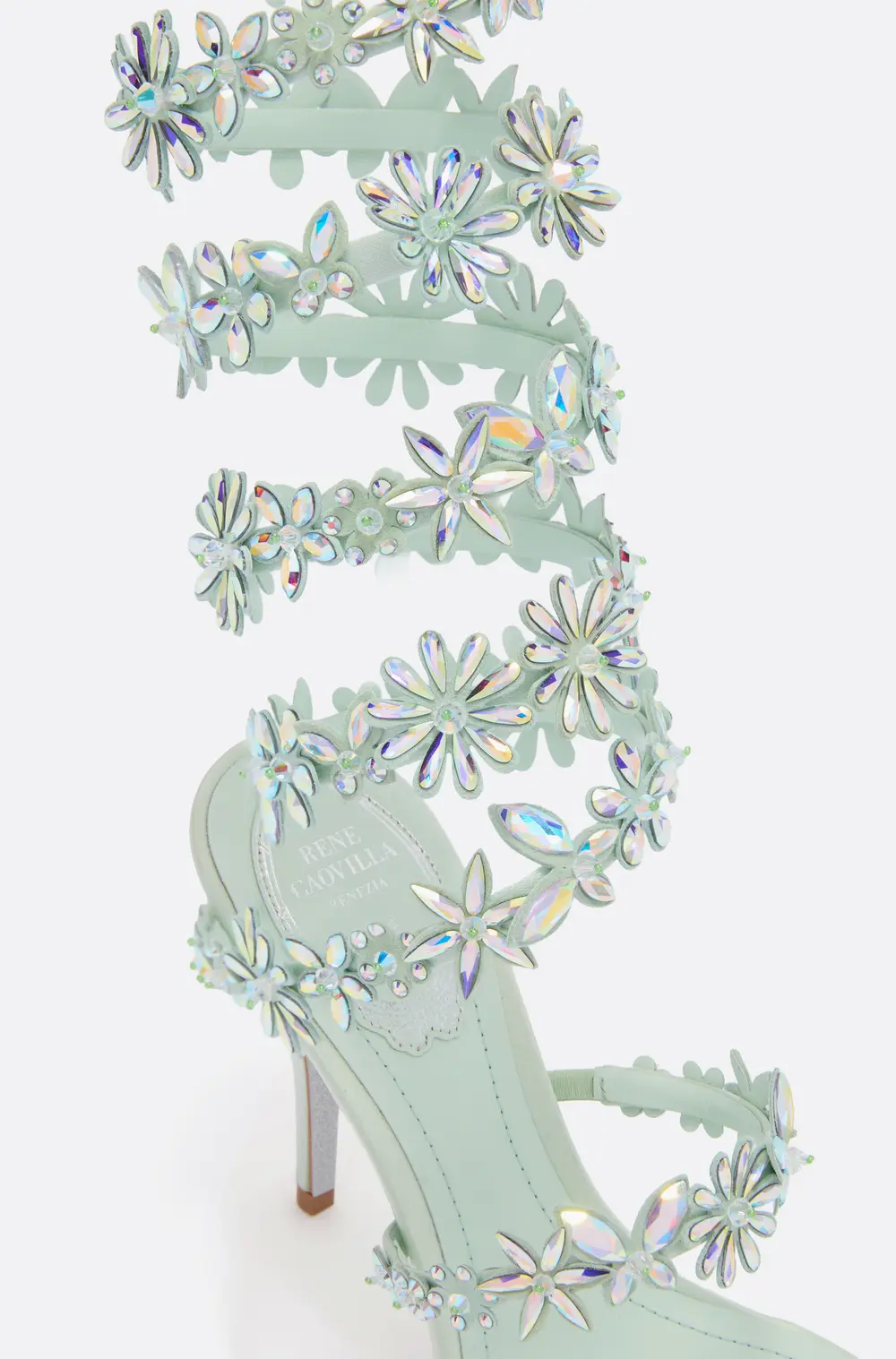 Rene Caovilla SUPER EVA MINT GREEN SANDAL 100