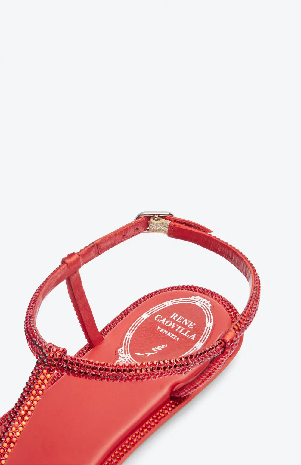 Rene Caovilla DIANA CRYSTAL RED SANDAL 10