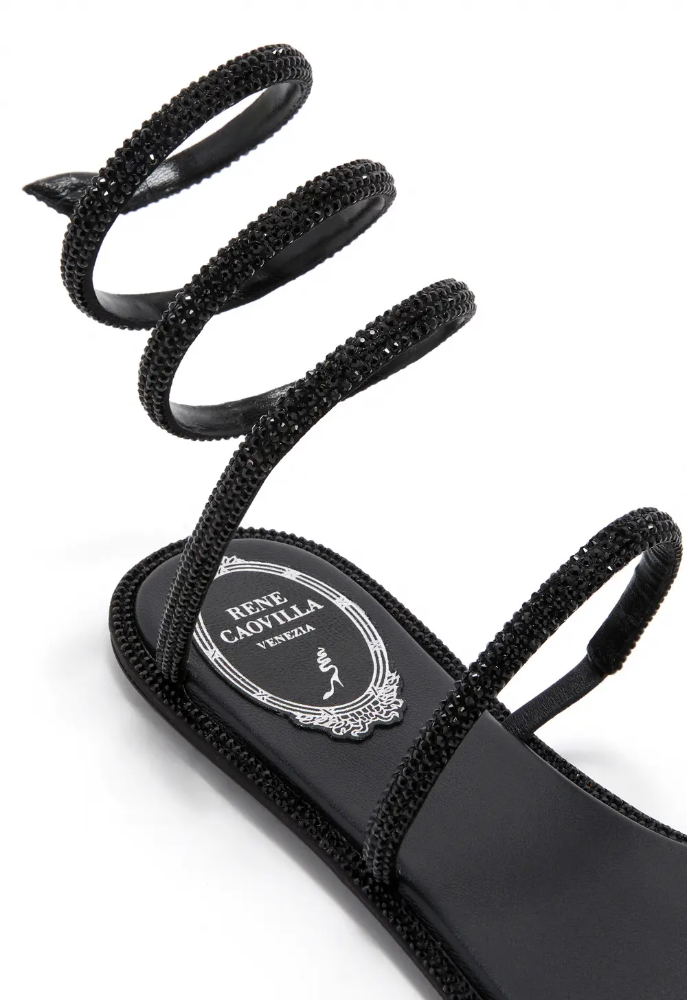 Rene Caovilla CLEO BLACK FLAT SANDAL 10