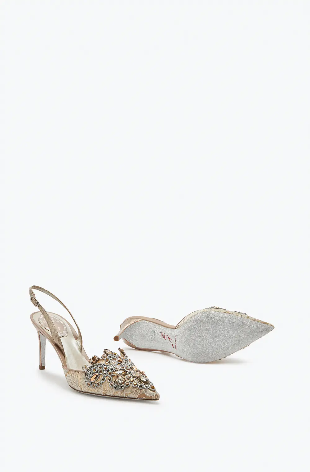 Rene Caovilla Veneziana Lace Slingbacks 75