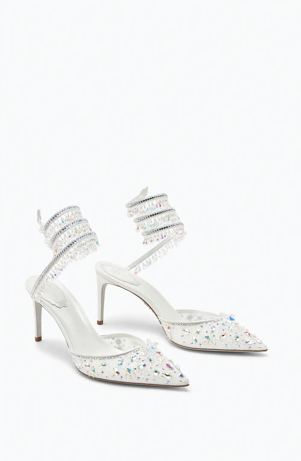 Rene Caovilla Chandelier White Pump 80
