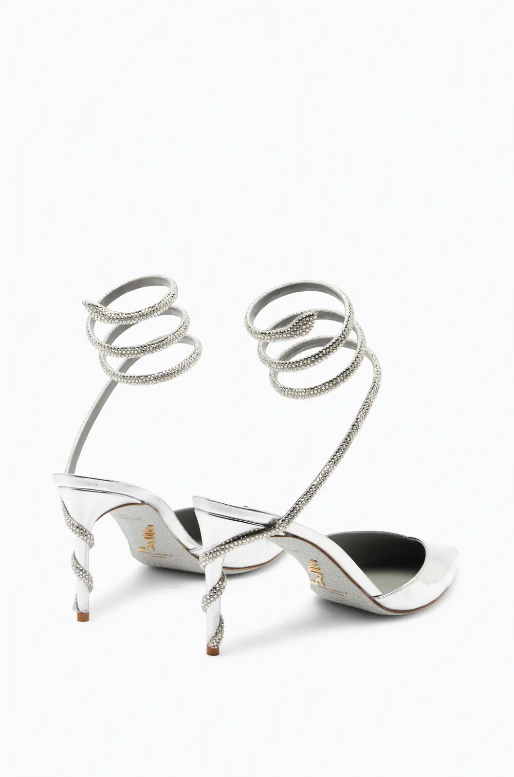 Rene Caovilla Margot Silver Pump 80