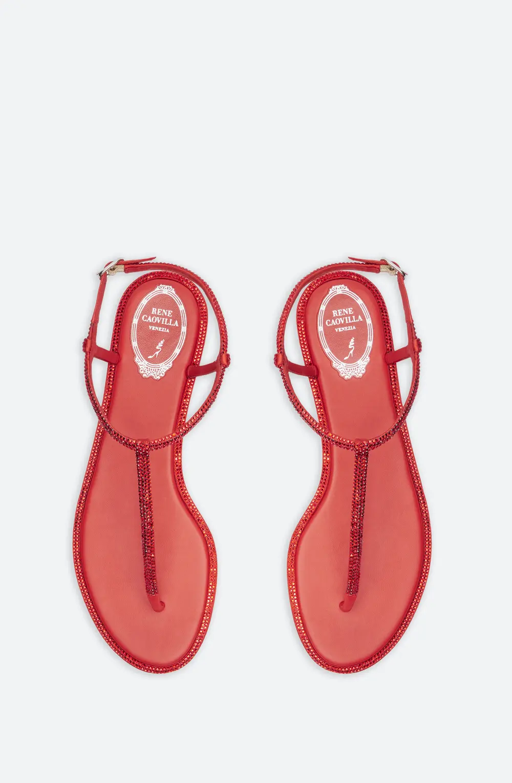 Rene Caovilla DIANA CRYSTAL RED SANDAL 10