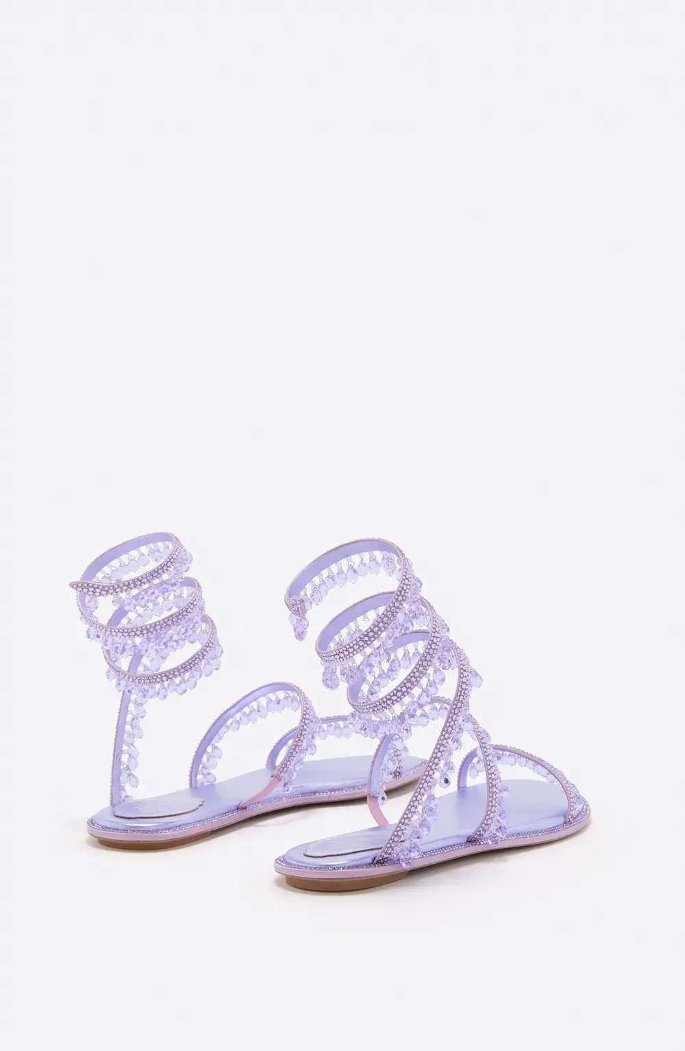 Rene Caovilla CHANDELIER METALLIC VIOLET FLAT SANDAL 10