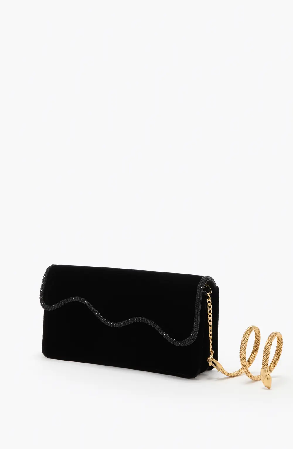Rene Caovilla ONDA BLACK VELVET CLUTCH