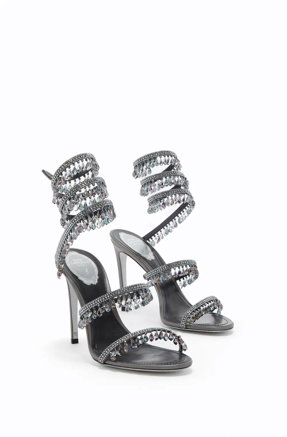 Rene Caovilla CHANDELIER GUNMETAL SANDAL 105
