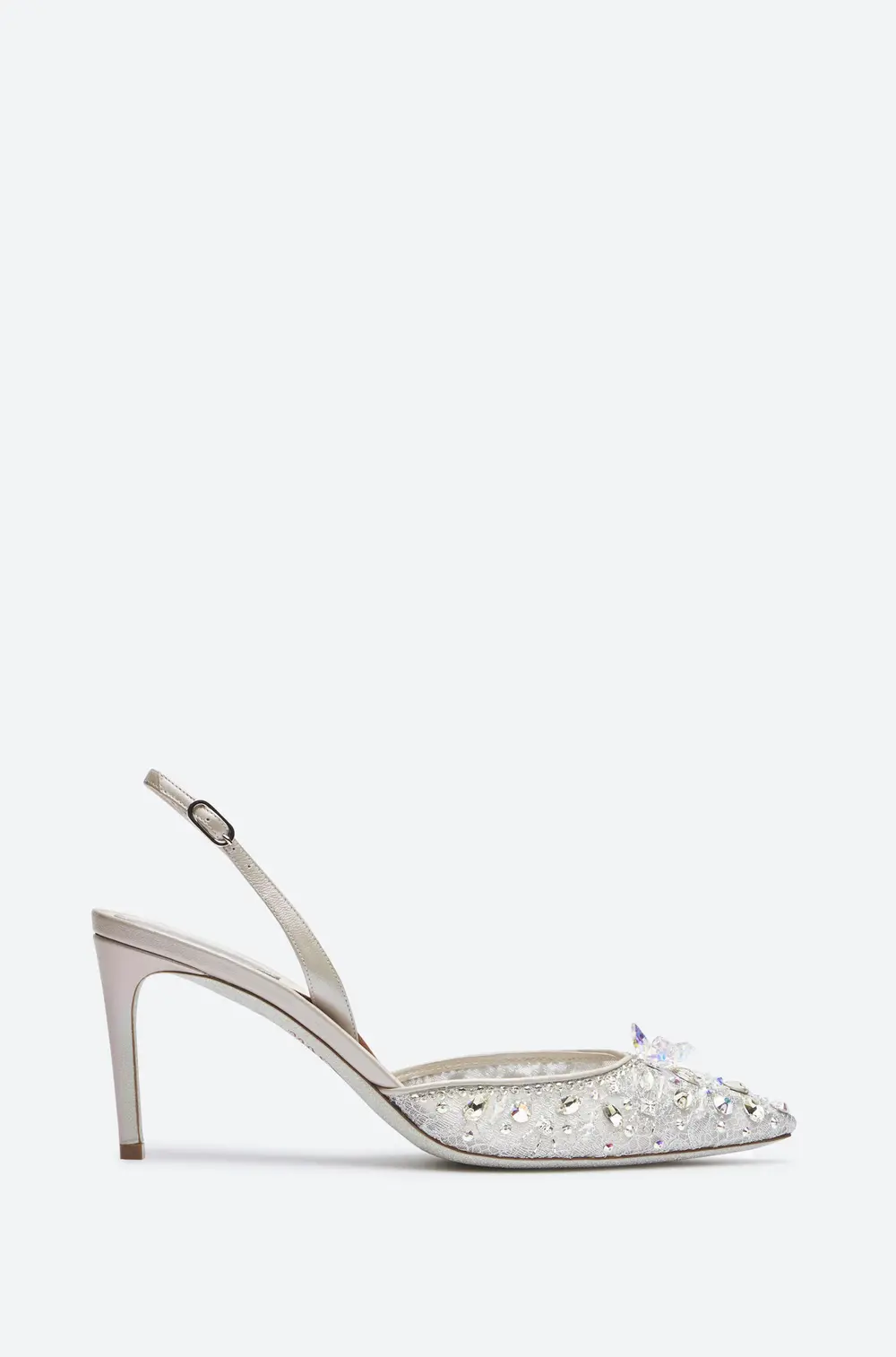 Rene Caovilla Silver Slingbacks Cinderella 75