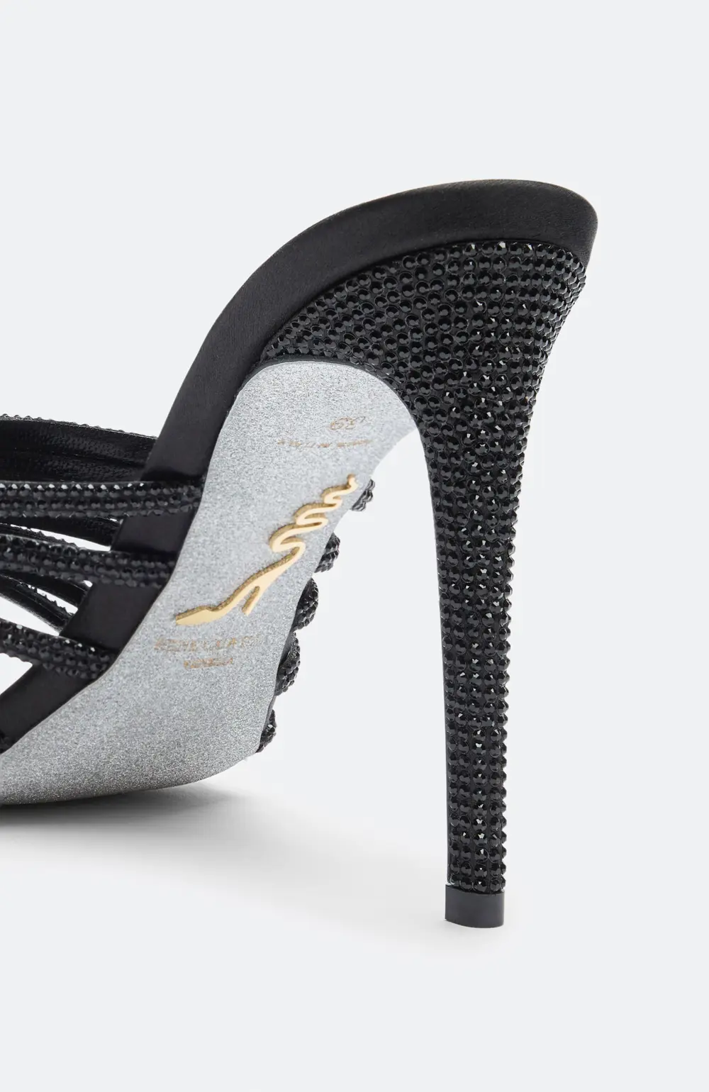 Rene Caovilla FULL TRIM BLACK MULE 105