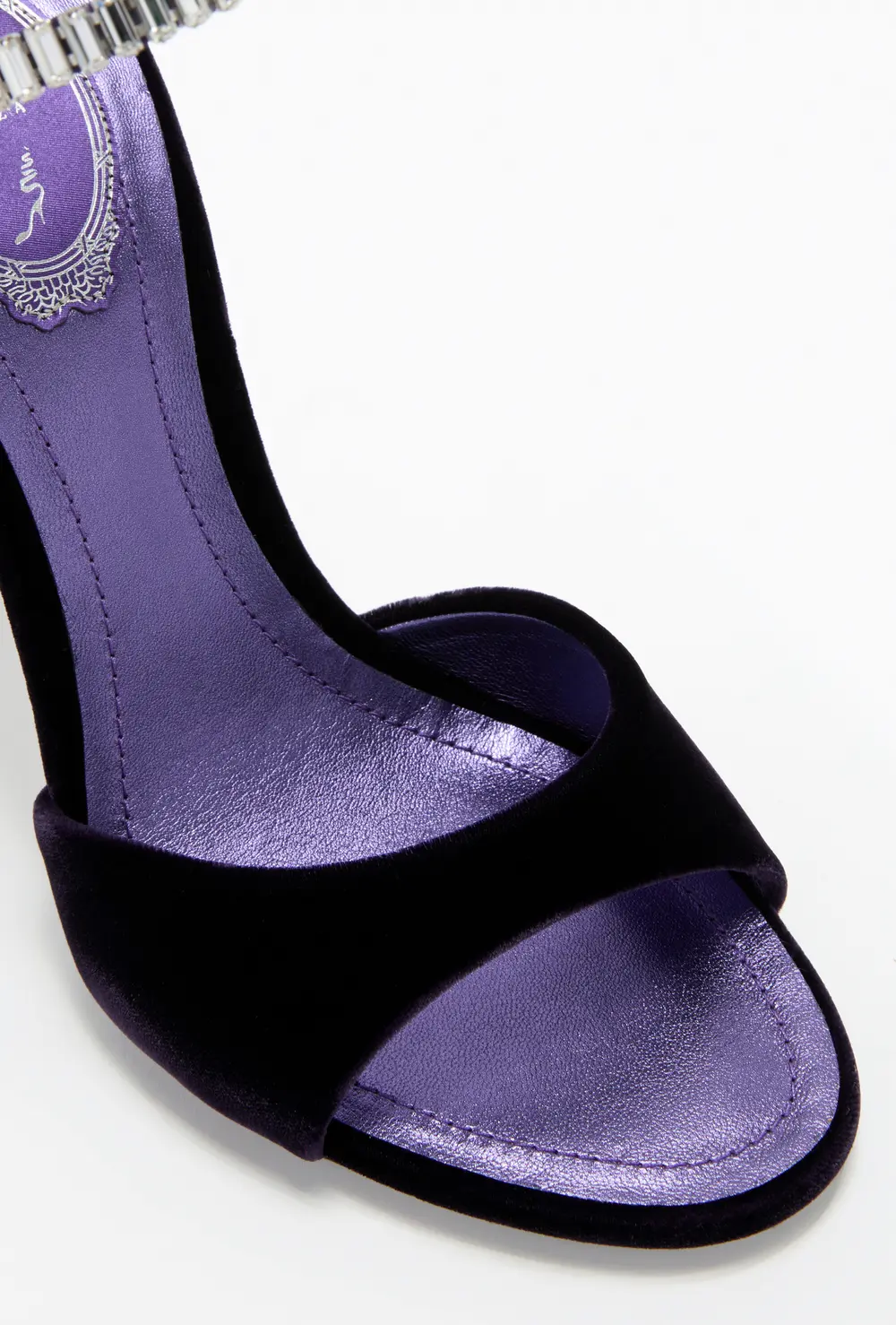 Rene Caovilla SPARK SANDAL IN PURPLE VELVET 105