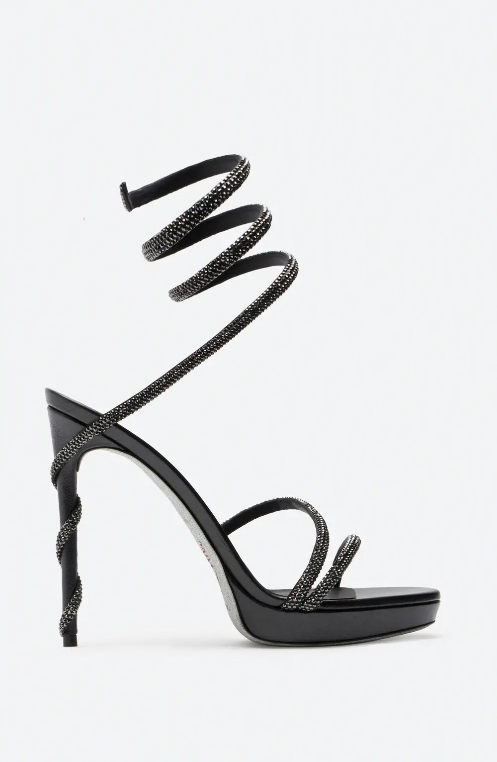 Rene Caovilla MARGOT CRYSTAL BLACK PLATFORM SANDAL 120
