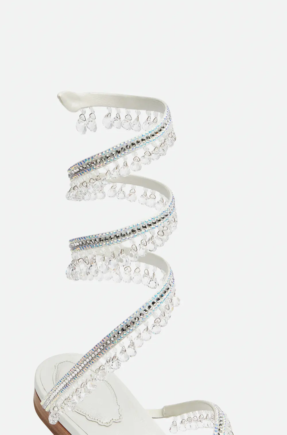 Rene Caovilla Chandelier Crystal Ivory Sandal 10