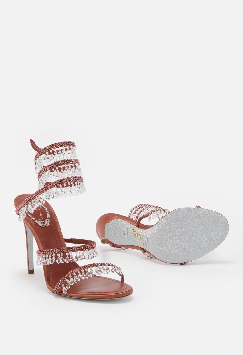 Rene Caovilla CHANDELIER MOCHA MOUSSE SANDAL 105