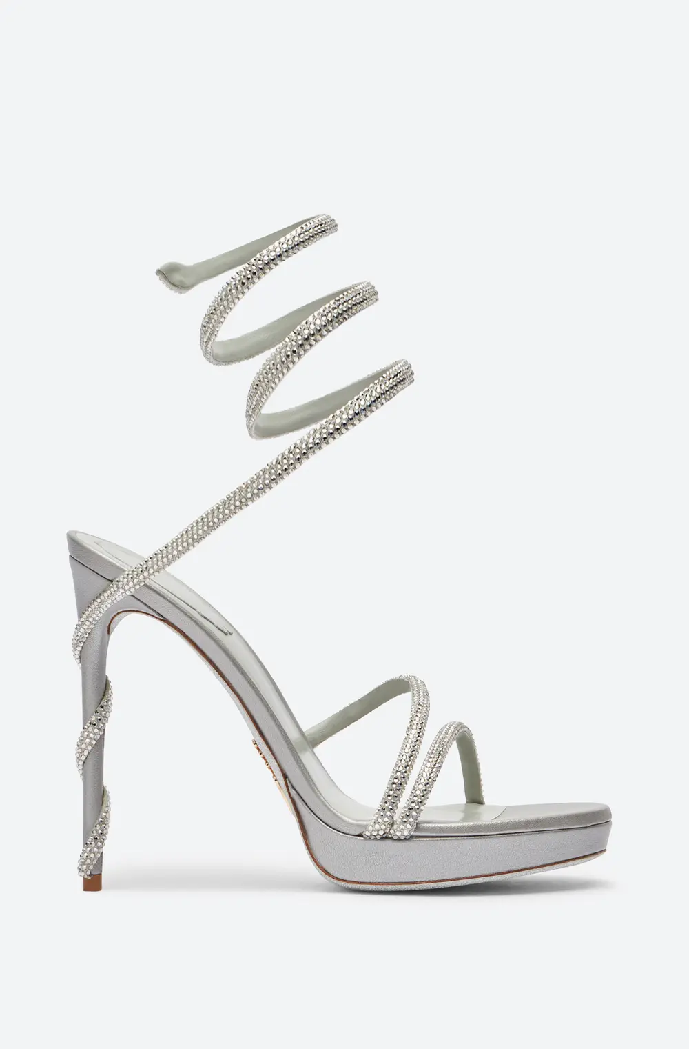 Rene Caovilla MARGOT SILVER PLATFORM SANDAL 120