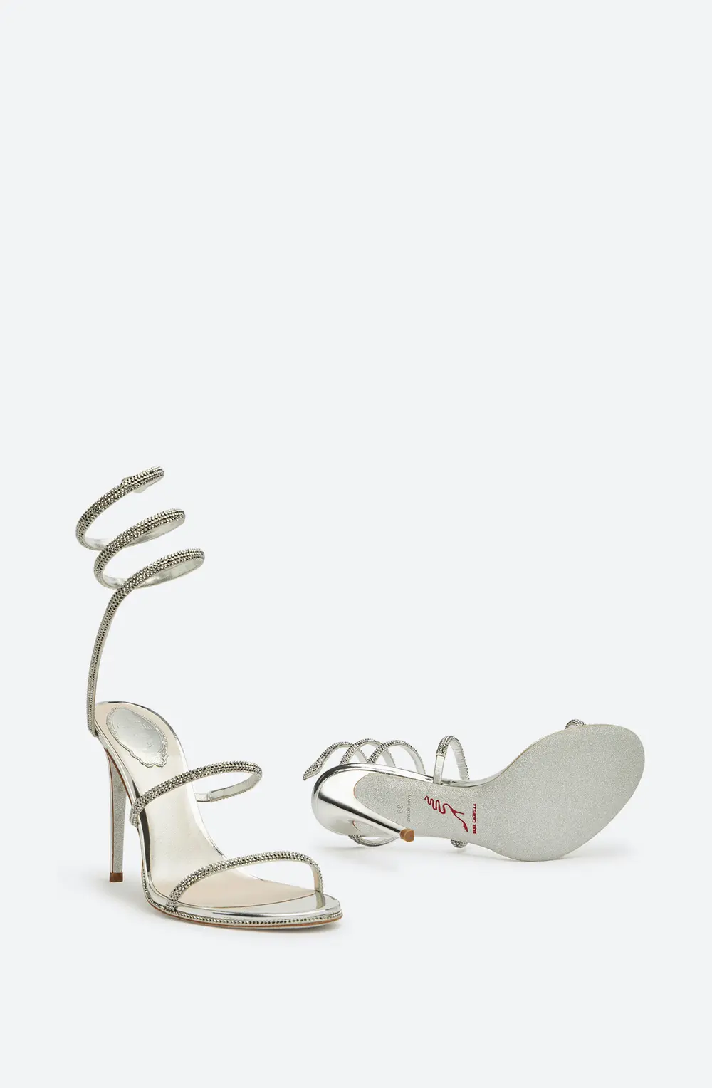 Rene Caovilla Cleo Crystal Silver Sandal 105