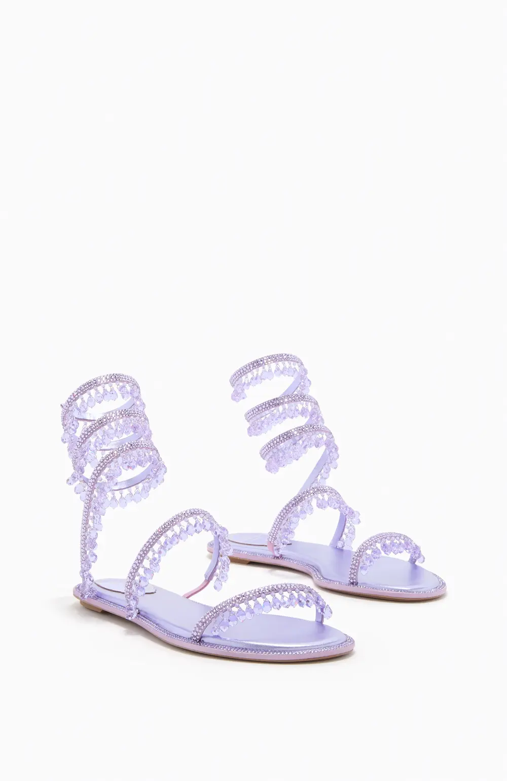 Rene Caovilla CHANDELIER METALLIC VIOLET FLAT SANDAL 10