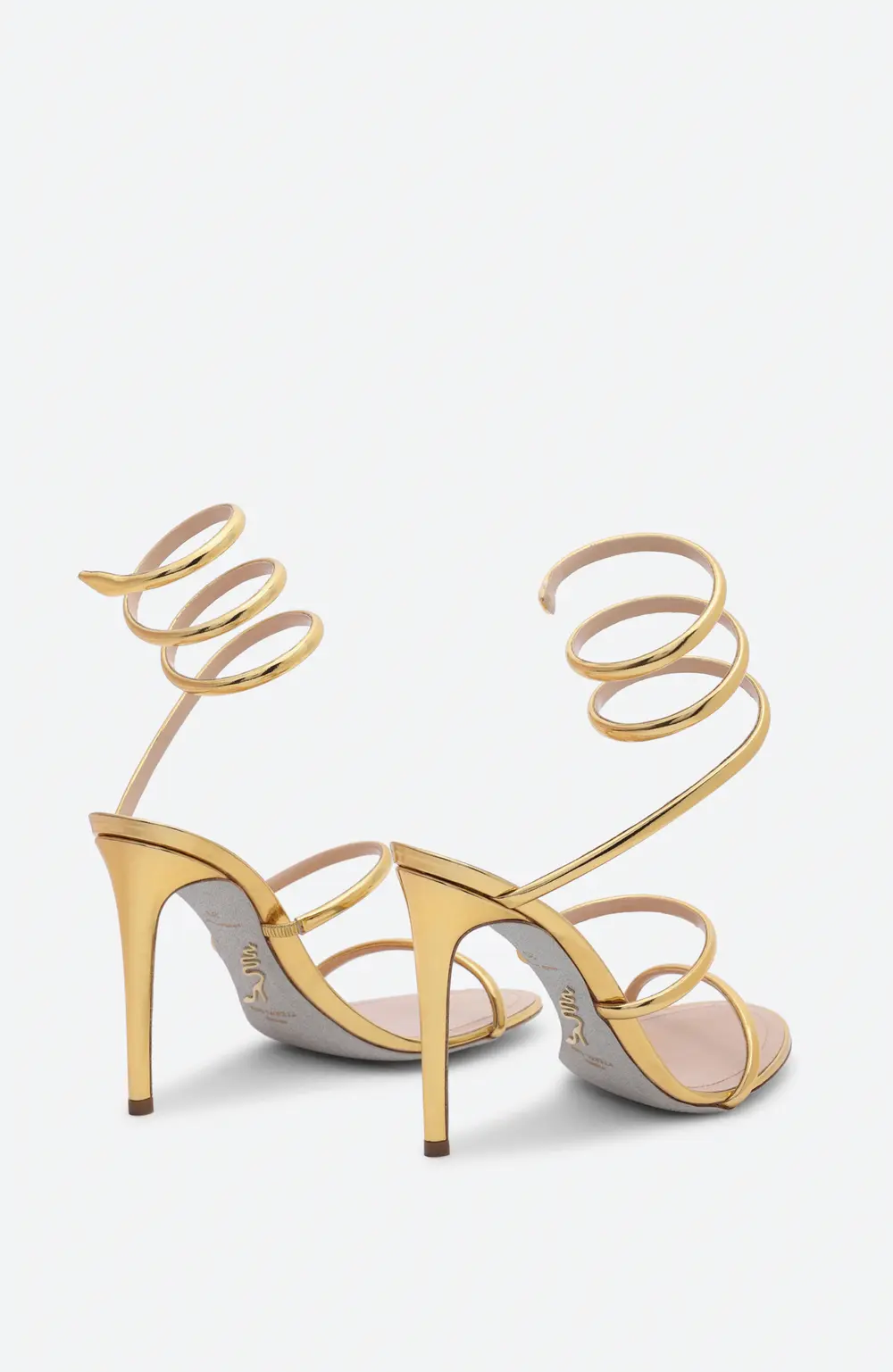 Rene Caovilla CLEO METALLIC DARK GOLD MIRROR CALF SANDAL