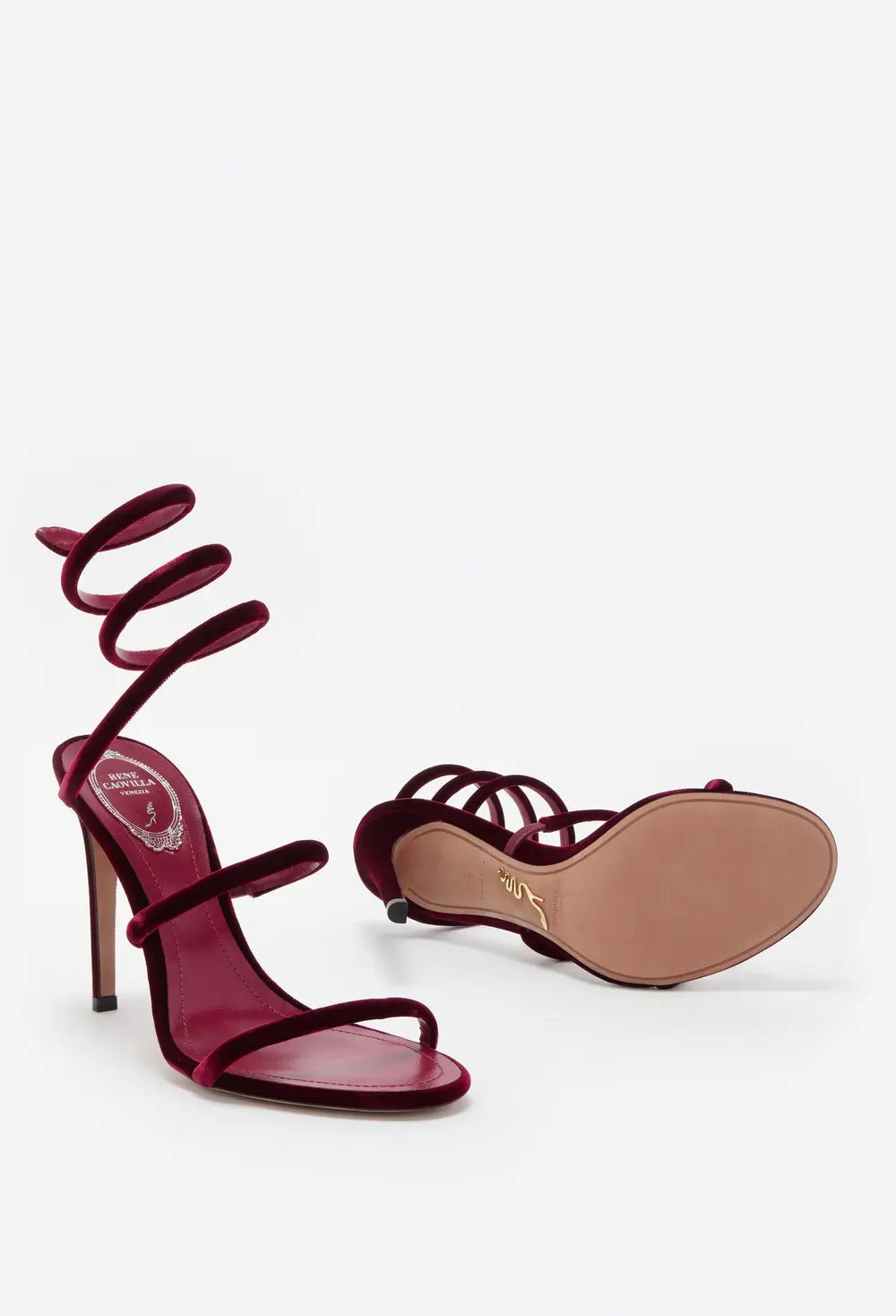 Rene Caovilla CLEO RUBY VELVET SANDAL 105
