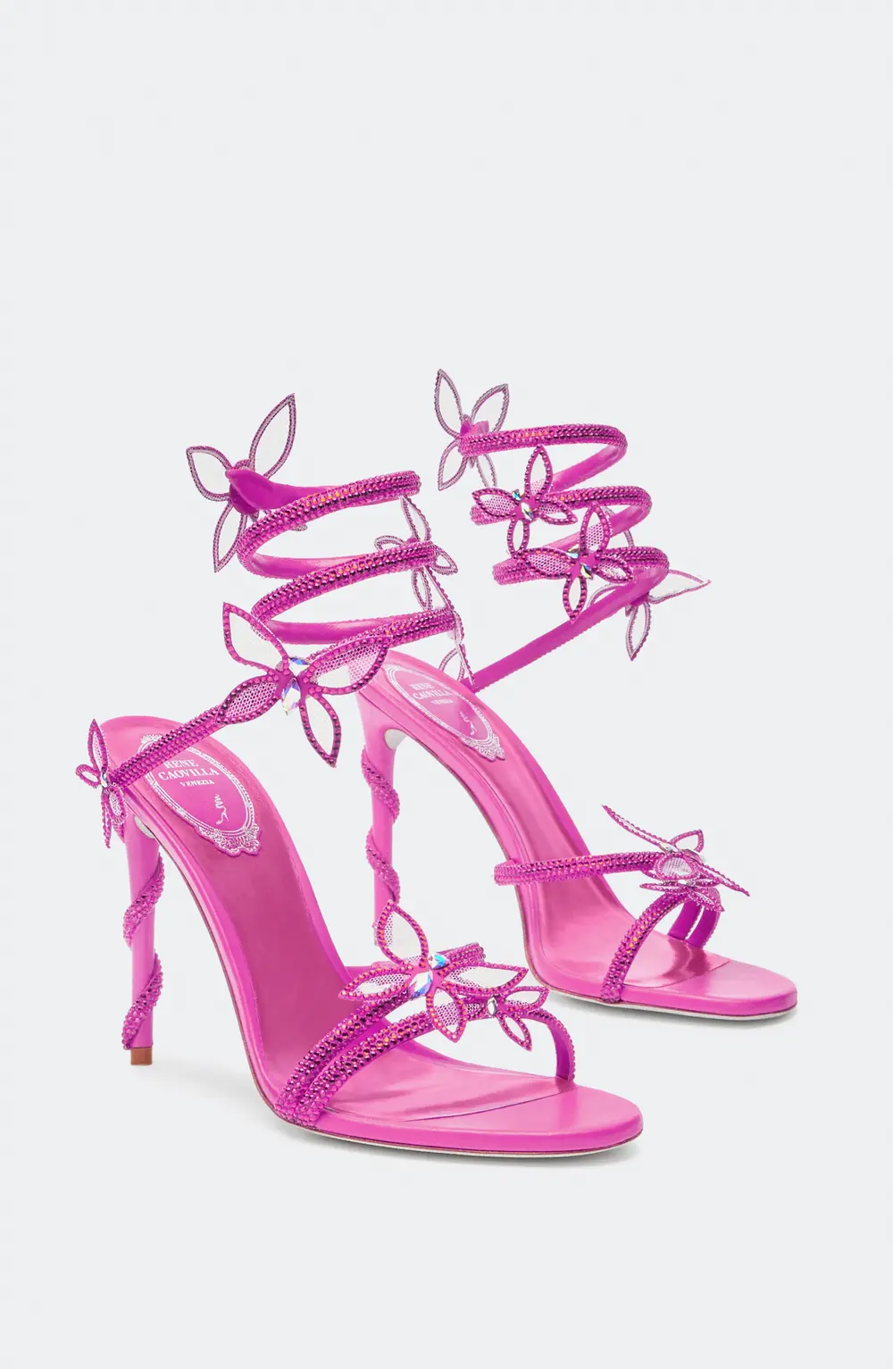 Rene Caovilla Margot Shocking Pink Butterfly Sandal 105
