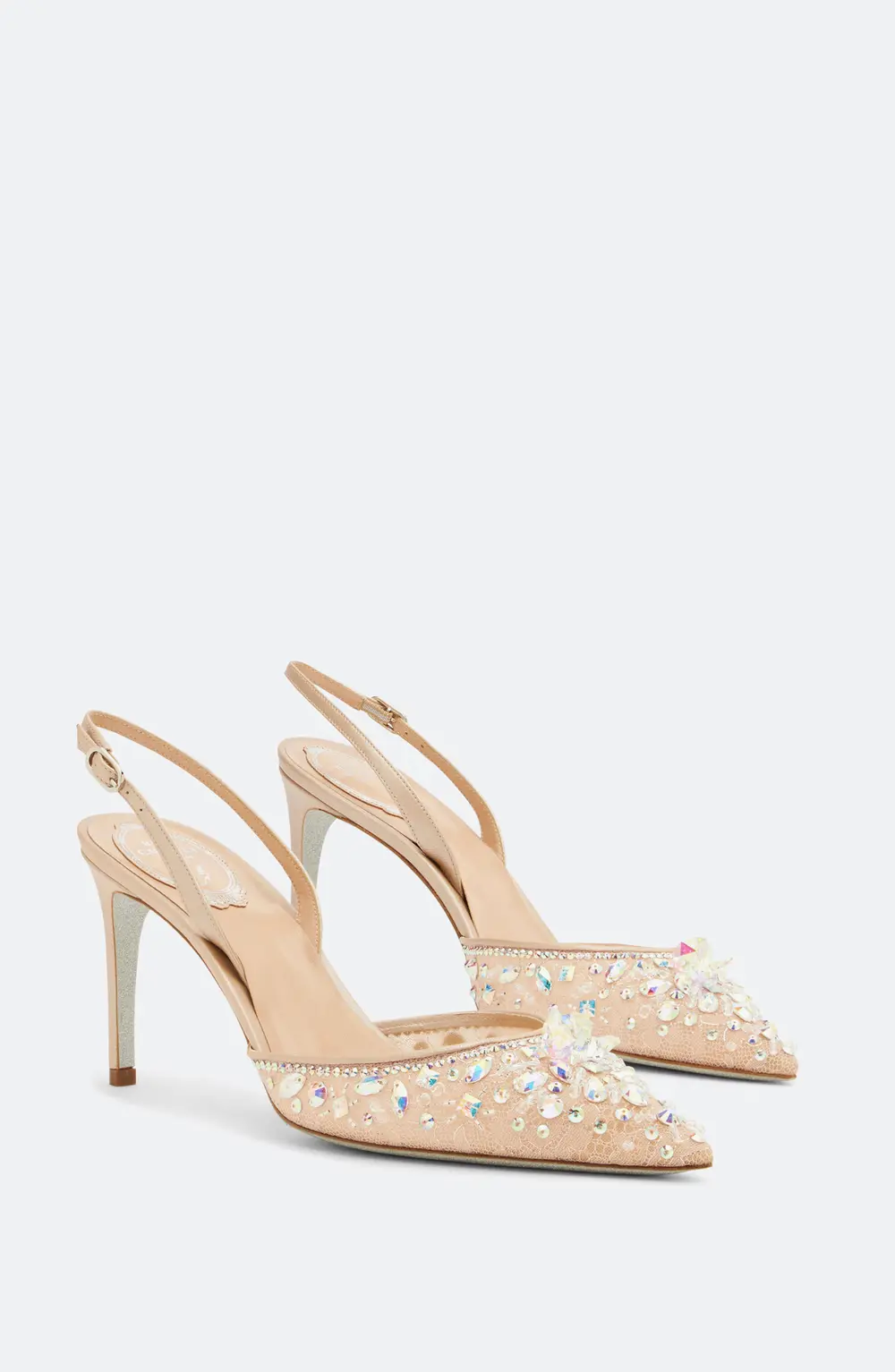 Rene Caovilla Cinderella Nude Slingback 80