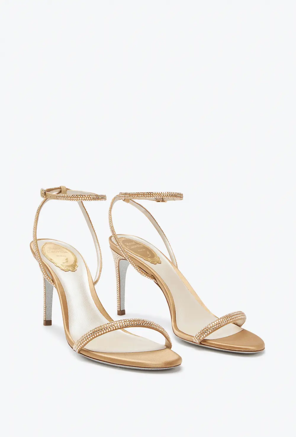 Rene Caovilla Ellabrita Crystal Beige Sandal 80