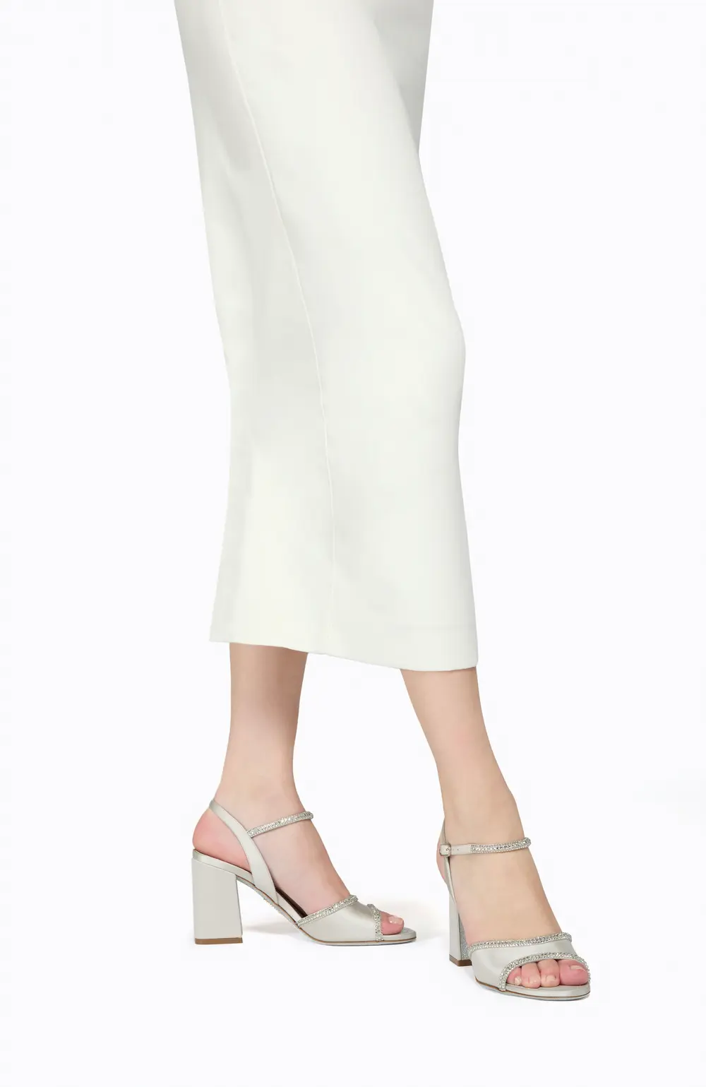Rene Caovilla MARGHERITA PEARL GREY SANDAL 80