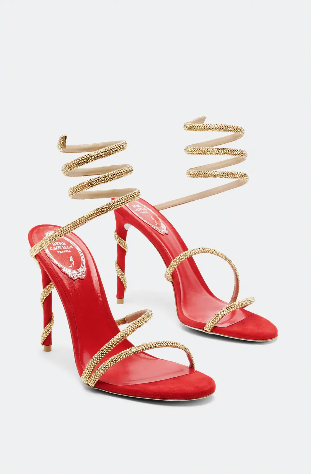 Rene Caovilla Margot Red Jewel Sandal 105