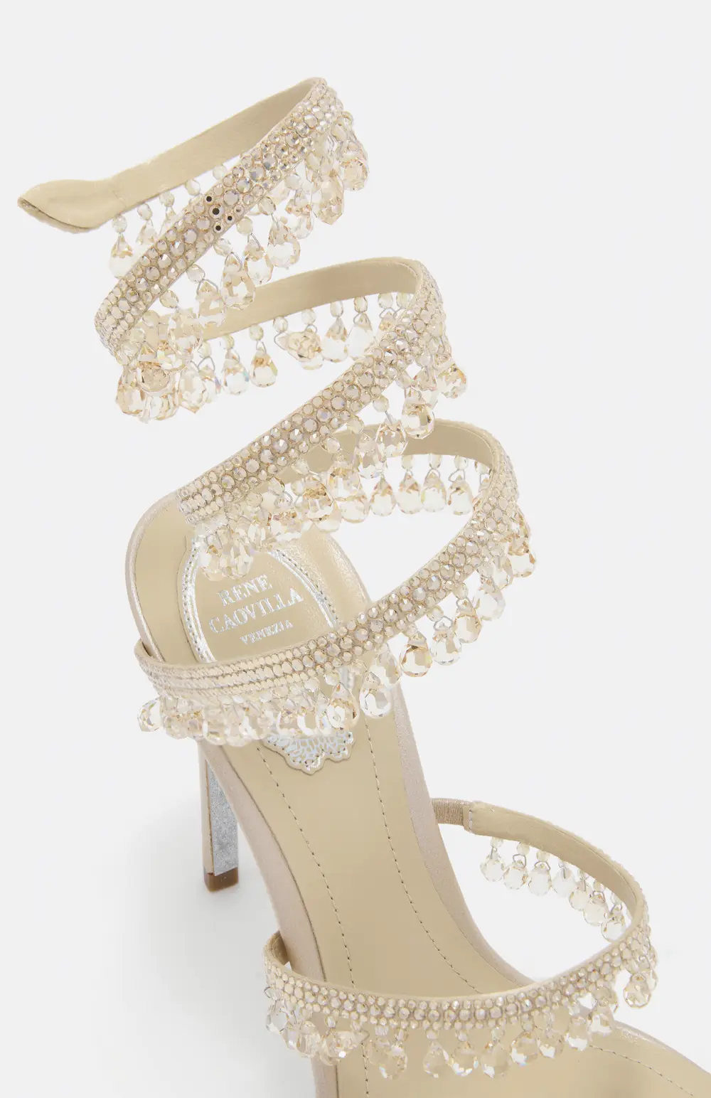 Rene Caovilla CHANDELIER CHAMPAGNE SANDAL 105
