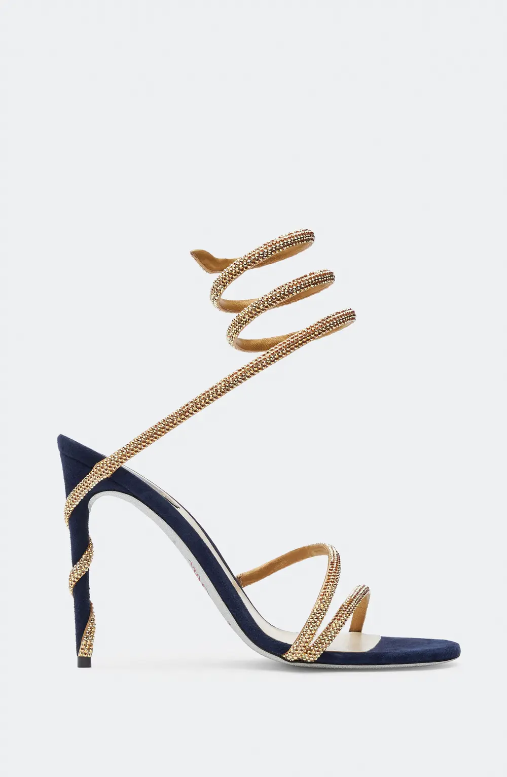 Rene Caovilla Margot Crystal Blue-Gold Sandal 105