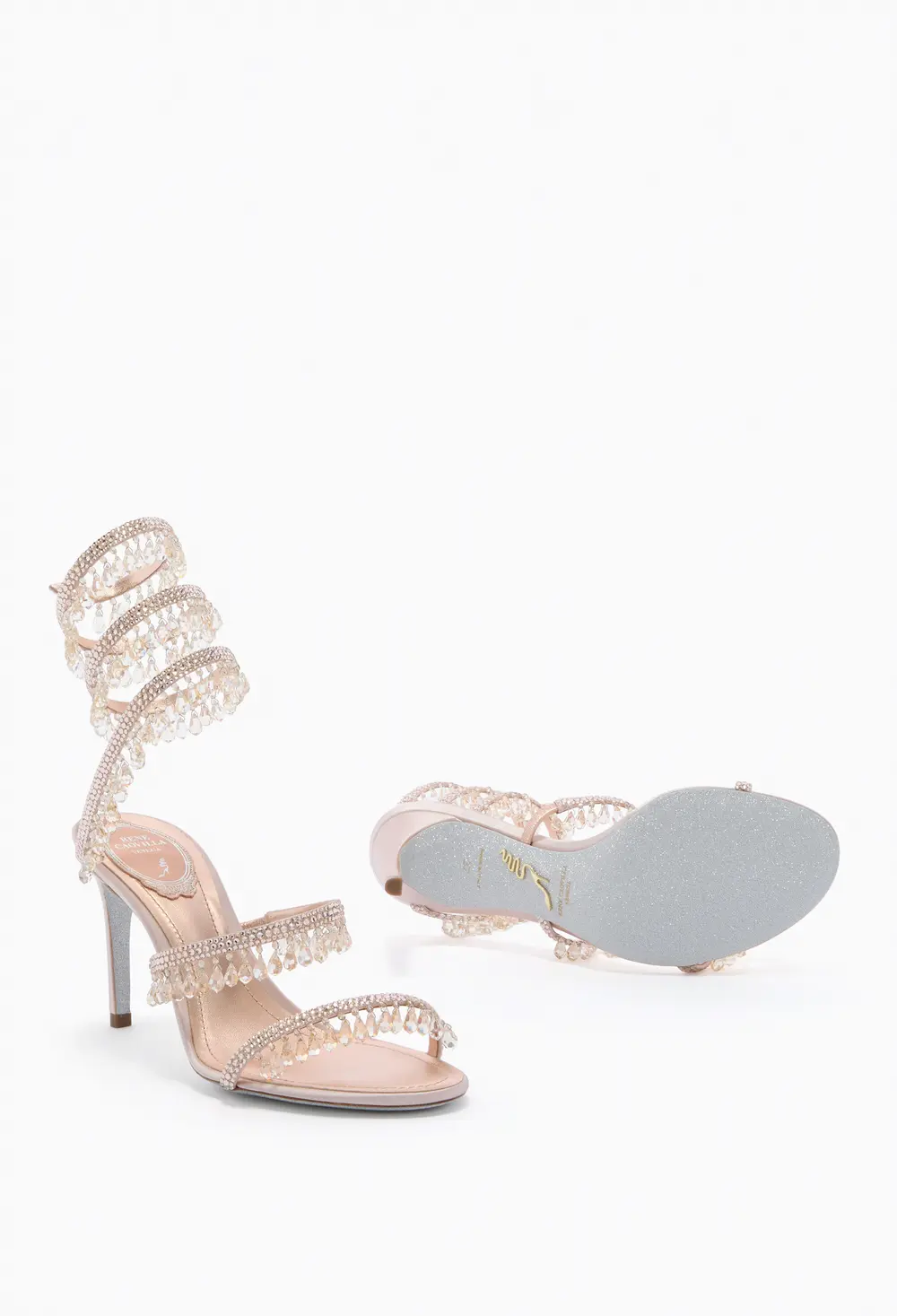 Rene Caovilla CHANDELIER LIGHT PINK SANDAL 80