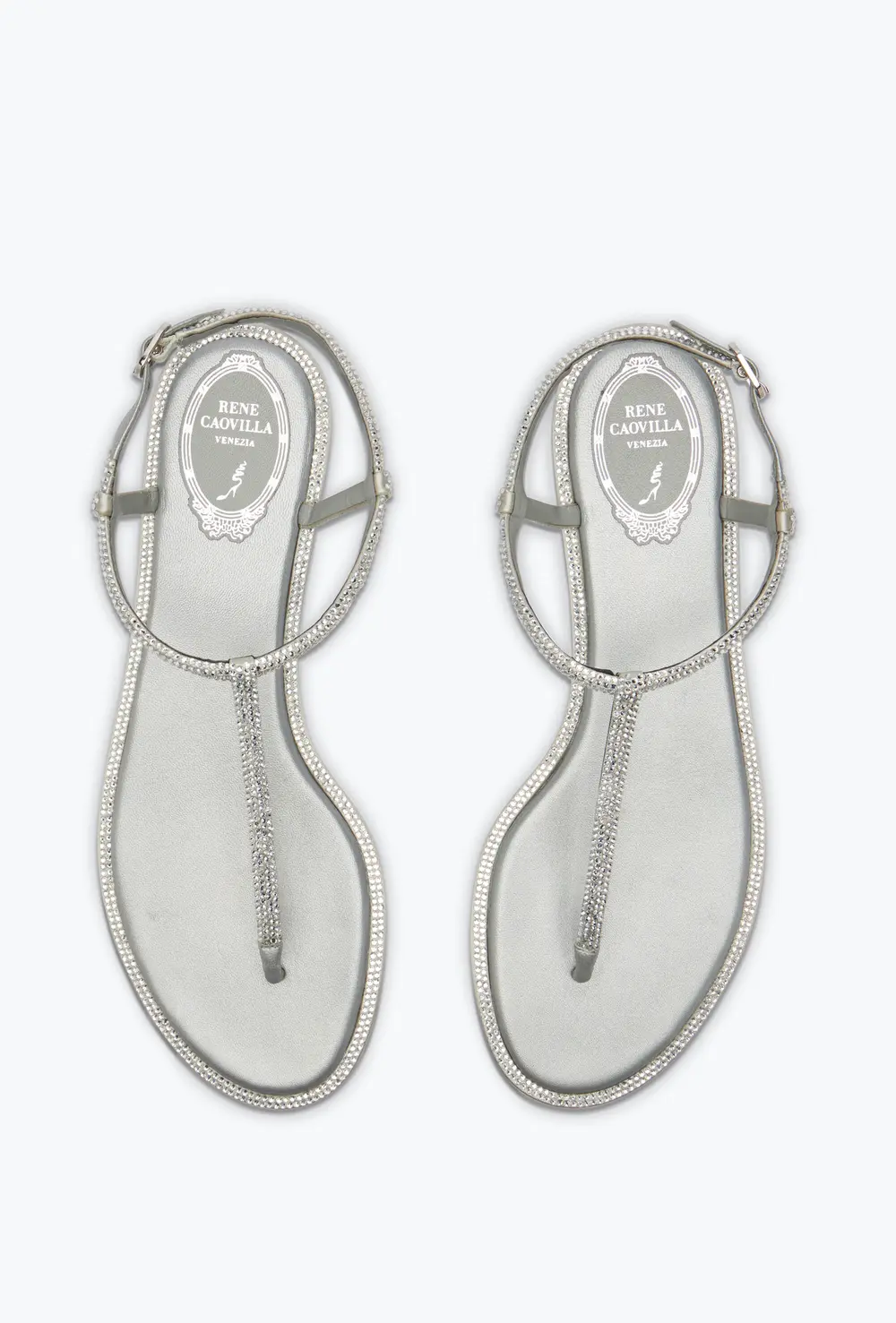 Rene Caovilla DIANA CRYSTAL GRAY SANDAL 10