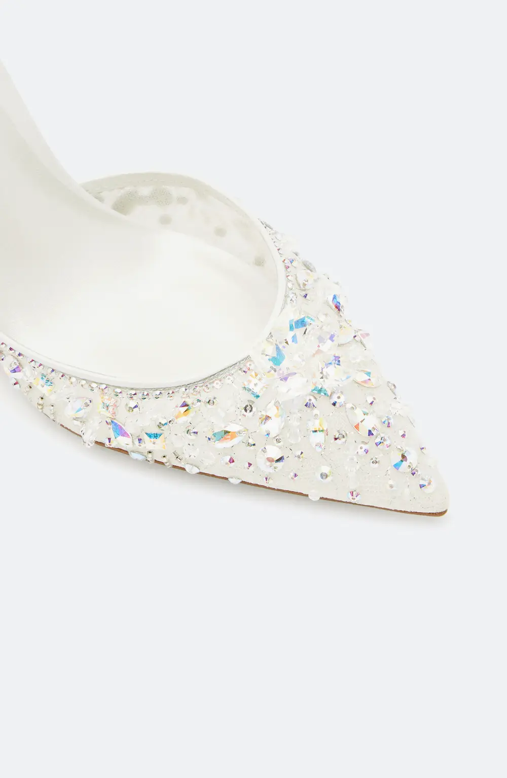 Rene Caovilla White Jewel Chandelier Pumps 75