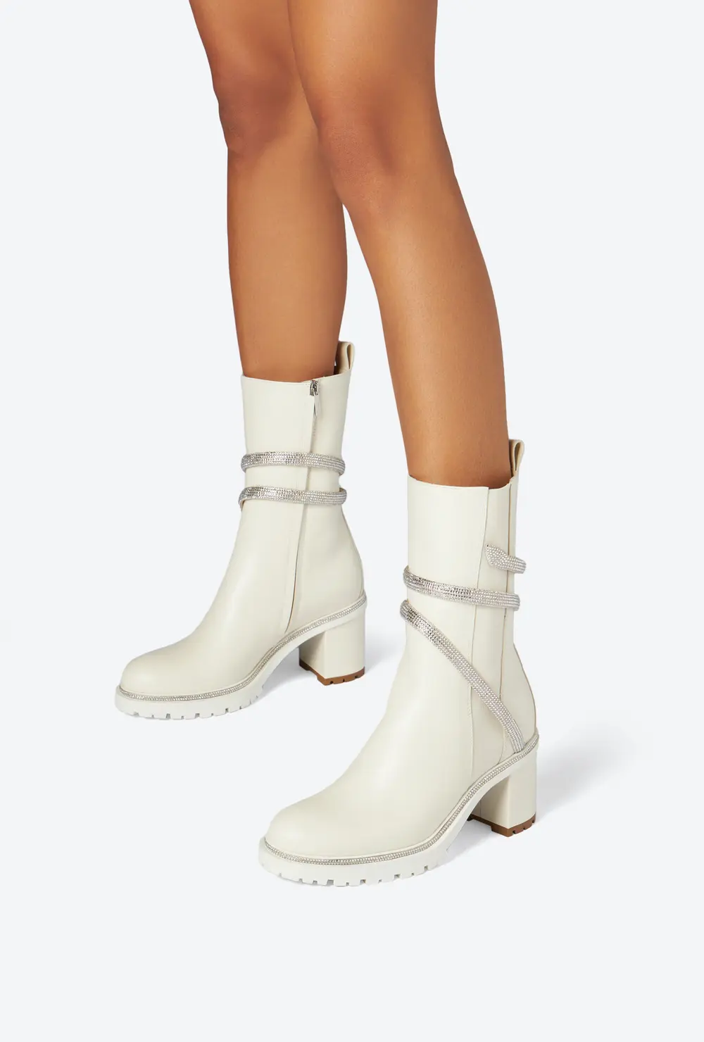Rene Caovilla Cleo Crystal Ivory Bootie 60