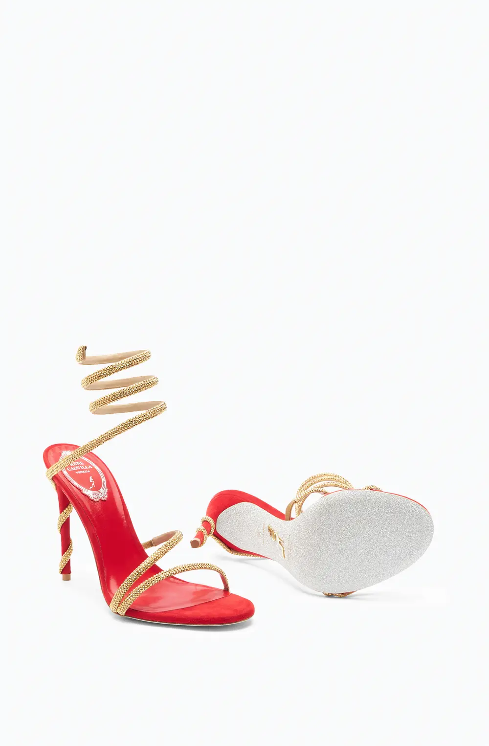 Rene Caovilla Margot Red Jewel Sandal 105