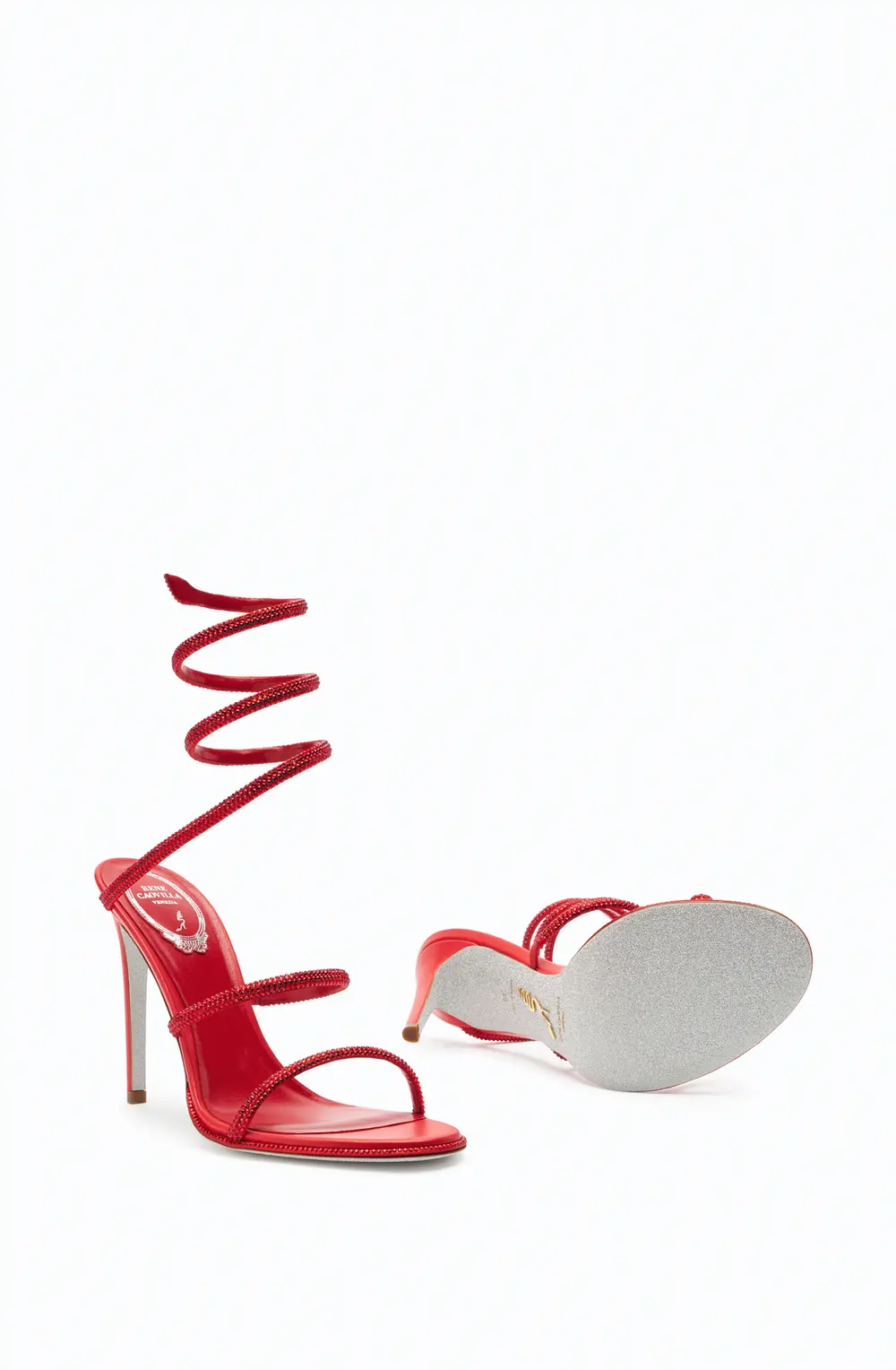 Rene Caovilla CLEO RED SANDAL WITH CRYSTAL 105