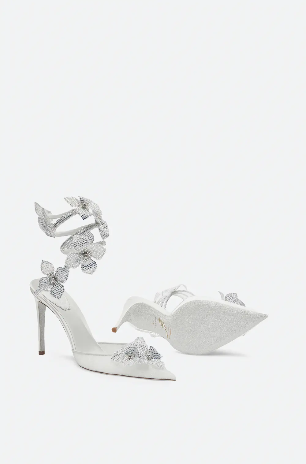 Rene Caovilla Floriane White Pump 105