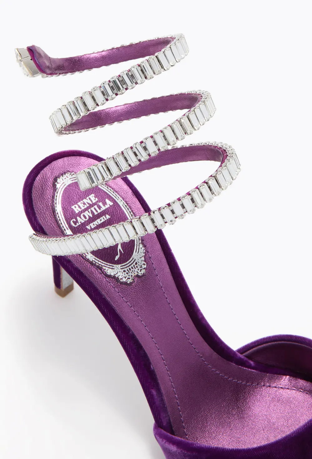 Rene Caovilla SPARK SANDAL IN PORPORA VELVET 80