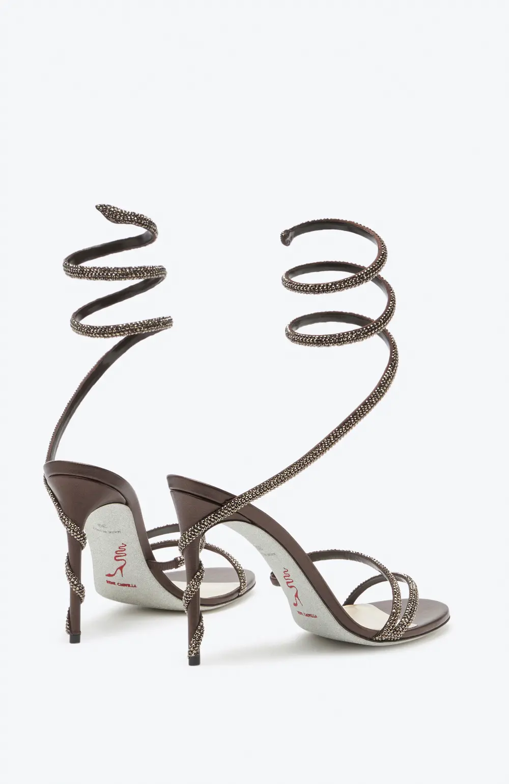 Rene Caovilla Margot Crystal Brown Sandal 105